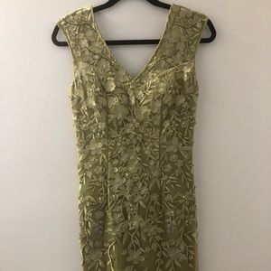 Sue Wong Nocturne Green Beaded Dress Size 4